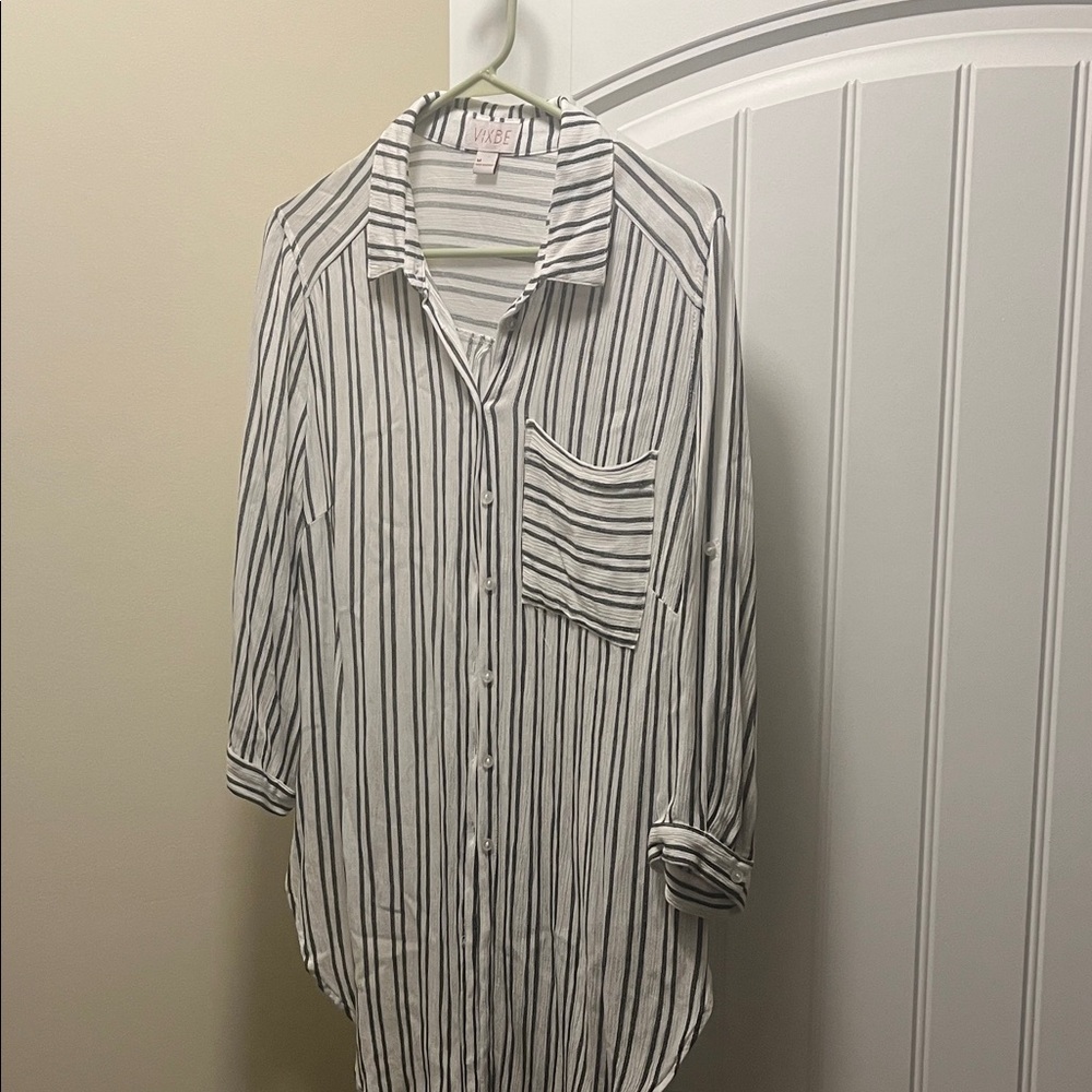 Striped Black and White Blouse